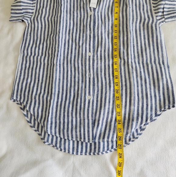 J. Crew Women's Capitaine shirt in striped Baird McNutt Irish linen Size XS - Picture 6 of 8